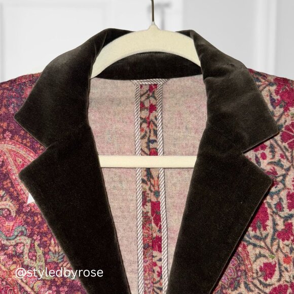 Vintage ETRO Women's Blazer Jacket in Wool Silk Blend Paisley Pattern Sz 48, M/L - Picture 3 of 12